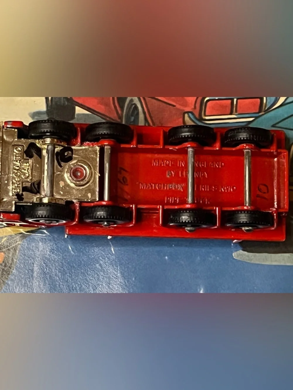 Vintage Matchbox Superfast No. 10 Leyland Pipe Truck Red w/ Pipes Lesney England